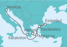 Itinerario del Crucero Grecia y Turquía - Holland America Line