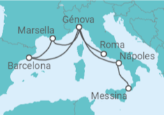 Itinerario del Crucero Italia, España, Francia TI - MSC Cruceros