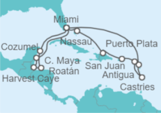 Itinerario del Crucero Honduras, México, Estados Unidos (EE.UU.), Antigua Y Barbuda, Santa Lucía, Guadalupe, Puerto Rico - Oceania Cruises