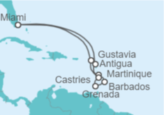 Itinerario del Crucero Antigua Y Barbuda, Martinica, Barbados, Santa Lucía, Guadalupe - Oceania Cruises