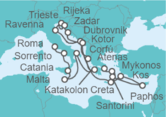 Itinerario del Crucero Desde Civitavecchia (Roma) a Pireo (Atenas) - Oceania Cruises