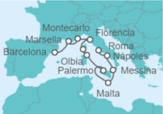 Itinerario del Crucero Francia, Mónaco, Italia, Montenegro, Croacia - Oceania Cruises