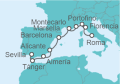 Itinerario del Crucero Desde Civitavecchia (Roma) a Sevilla - Oceania Cruises