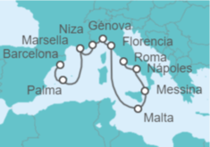 Itinerario del Crucero Italia, Malta, Francia, España - Oceania Cruises