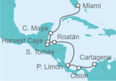 Itinerario del Crucero Felicidad del Caribe Occidental - Oceania Cruises