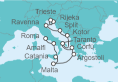 Itinerario del Crucero Desde Civitavecchia (Roma) a Venecia (Trieste) - Oceania Cruises