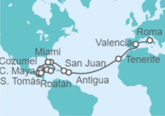 Itinerario del Crucero Desde Civitavecchia (Roma) a Miami (EEUU) - Oceania Cruises