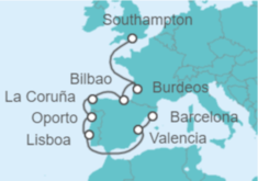 Itinerario del Crucero Francia, España, Portugal - Oceania Cruises