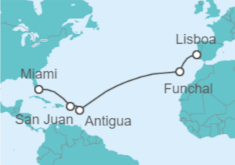 Itinerario del Crucero Horizontes atlánticos - Oceania Cruises