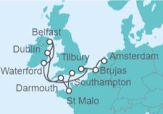 Itinerario del Crucero Bélgica, Irlanda, Francia - Oceania Cruises