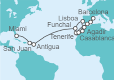 Itinerario del Crucero Desde Barcelona a Miami (EEUU) - Oceania Cruises