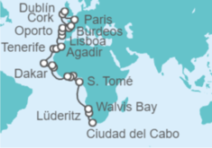 Itinerario del Crucero Desde Ciudad del Cabo, Sudáfrica a Paris - Oceania Cruises