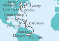 Itinerario del Crucero Desde Montreal (Canadá) a Miami (EEUU) - Oceania Cruises