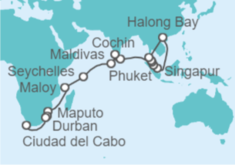 Itinerario del Crucero Desde Singapur a Ciudad del Cabo, Sudáfrica - Oceania Cruises