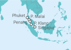 Itinerario del Crucero Tailandia, Malasia - Holland America Line