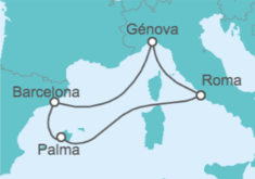 Itinerario del Crucero España, Italia TI - MSC Cruceros