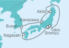 Itinerario del Crucero Circunnavegando Japón - Cunard