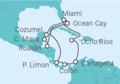 Itinerario del Crucero Honduras, México, Estados Unidos (EE.UU.), Jamaica, Colombia, Panamá, Costa Rica TI - MSC Cruceros