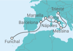 Itinerario del Crucero Italia, Francia, España - MSC Cruceros