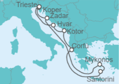 Itinerario del Crucero Eslovenia, Croacia, Montenegro, Grecia - NCL Norwegian Cruise Line