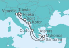 Itinerario del Crucero Croacia, Montenegro, Grecia - NCL Norwegian Cruise Line
