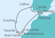 Itinerario del Crucero Islas Canarias - NCL Norwegian Cruise Line