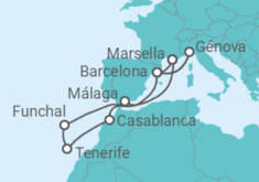 Itinerario del Crucero España, Italia, Marruecos, Portugal TI - MSC Cruceros