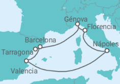 Itinerario del Crucero Italia, España TI - MSC Cruceros