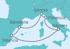 Itinerario del Crucero Italia, España - MSC Cruceros