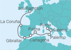 Itinerario del Crucero España, Gibraltar, Italia - Princess Cruises