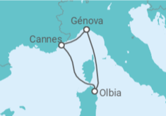 Itinerario del Crucero Italia, Francia TI - MSC Cruceros