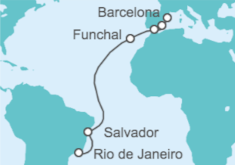 Itinerario del Crucero España, Portugal, Brasil TI - MSC Cruceros