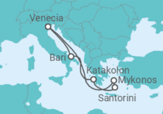 Itinerario del Crucero Italia, Grecia - Costa Cruceros