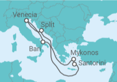 Itinerario del Crucero Croacia, Grecia, Italia - MSC Cruceros