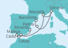 Itinerario del Crucero España, Italia, Francia - MSC Cruceros