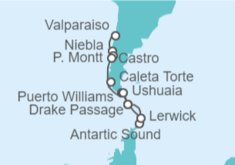 Itinerario del Crucero Desde Valparaíso (Chile) a Puerto Williams (Chile) - Silversea