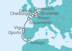 Itinerario del Crucero Desde Málaga a Greenwich, Londres - Seabourn