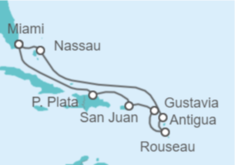 Itinerario del Crucero Caribe Oriental - Regent Seven Seas