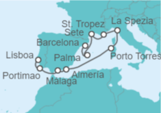 Itinerario del Crucero Mediterráneo y Atlántico - Regent Seven Seas