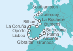 Itinerario del Crucero De Londres a Barcelona - Regent Seven Seas