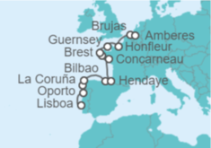 Itinerario del Crucero De Lisboa a Amberes - Regent Seven Seas