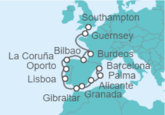 Itinerario del Crucero De Londres a Barcelona - Regent Seven Seas