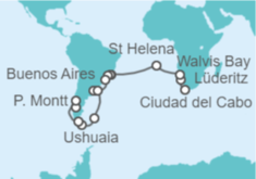Itinerario del Crucero De Ciudad del Cabo a Puerto Montt  - Regent Seven Seas