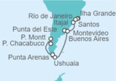 Itinerario del Crucero Desde Río de Janeiro (Brasil) a Puerto Montt (Chile) - Regent Seven Seas