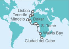 Itinerario del Crucero De Lisboa a Ciudad del Cabo  - Regent Seven Seas