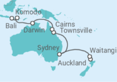 Itinerario del Crucero De Auckland a Bali - Regent Seven Seas