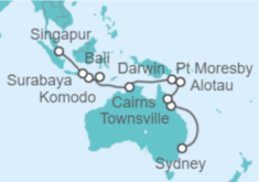 Itinerario del Crucero De Sydney a Singapur - Regent Seven Seas