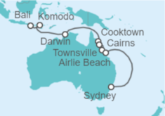 Itinerario del Crucero De Bali a Sydney - Regent Seven Seas
