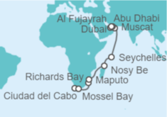 Itinerario del Crucero De Ciudad del Cabo a Dubái  - Regent Seven Seas