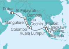 Itinerario del Crucero De Dubái a Singapur - Regent Seven Seas
